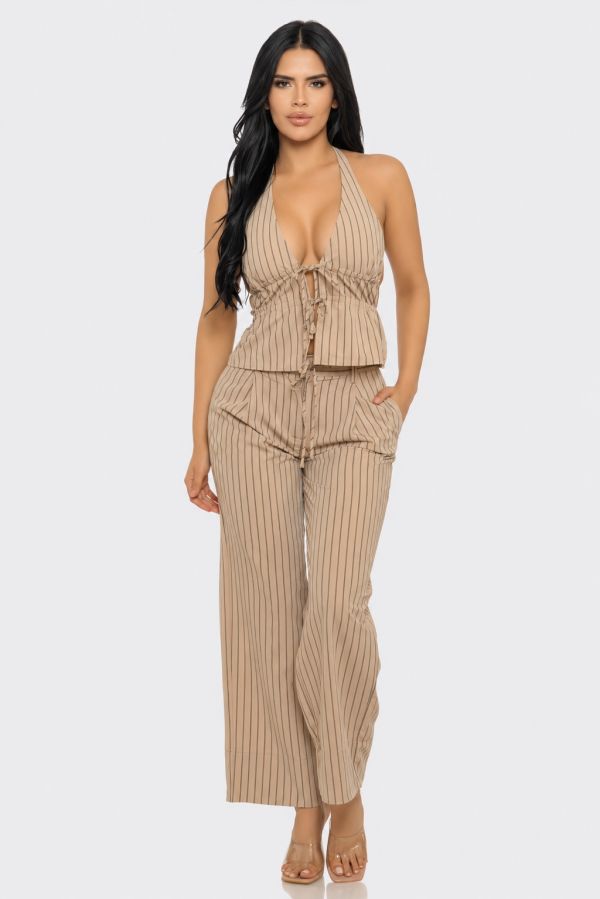Conjunto de pantalón y top halter